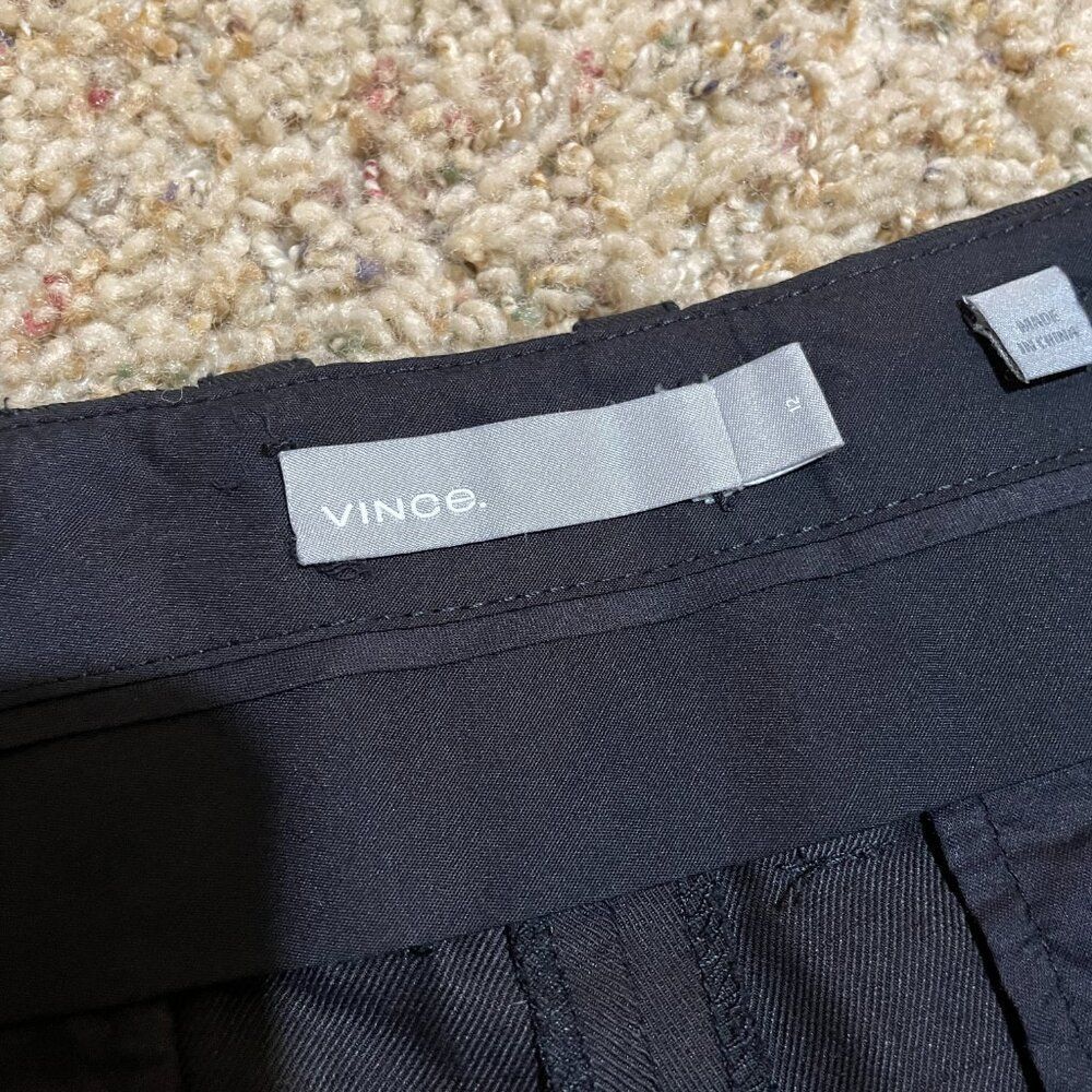 Vince Black Linen Blend High Waist Wide Leg Crop Pants - Picture 5 of 14